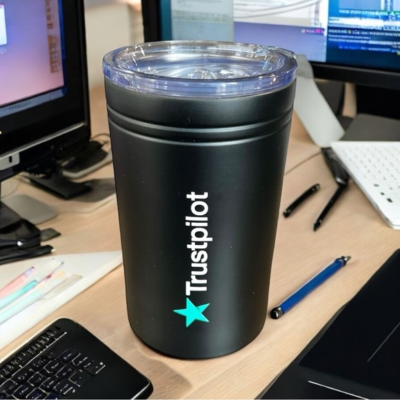 Trustpilot Small Tumbler sr of 2 Black Coffee Tea Cup Gift New - Picture 9 of 11